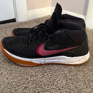 Nike Black and Pink Sneakers with White and Brown Accents